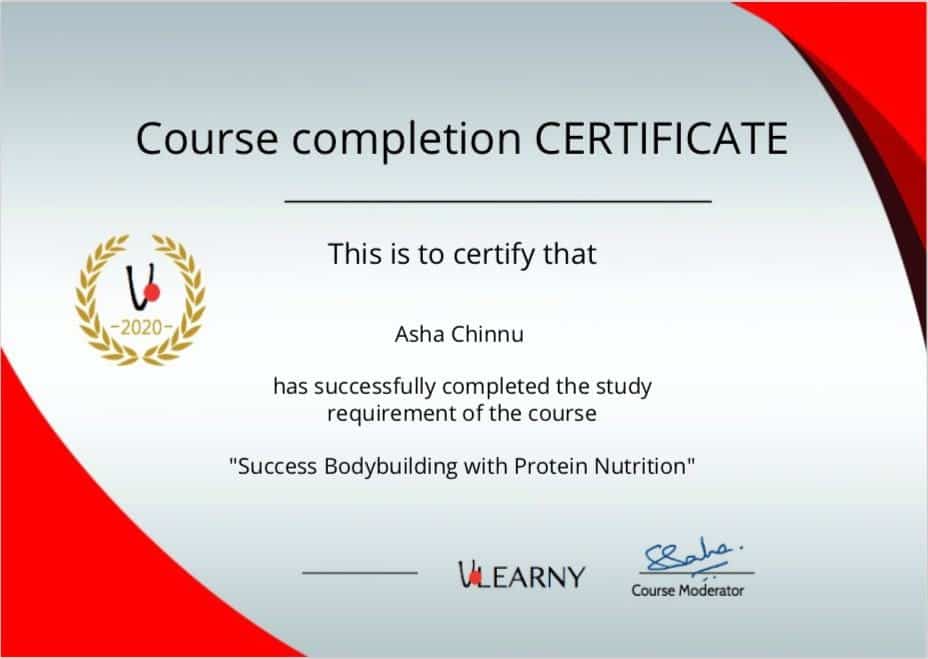 Course Completion Certificate VLEARNY